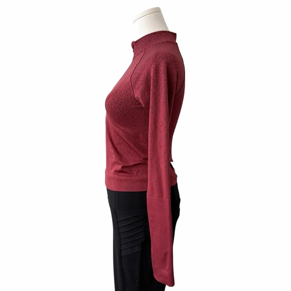 Lululemon Rest Less Cropped Half Zip Mulled Wine Herringbone Fade 2 - Picture 4 of 16